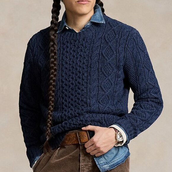 NWT Polo Ralph Lauren Fisherman Cable Knit Chunky Sweater - Picture 1 of 3